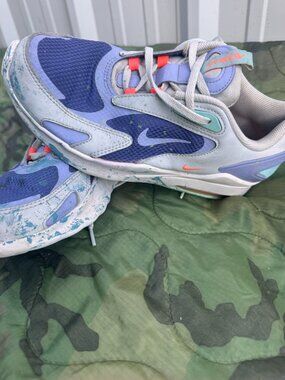 Nike Air Max Bolt Running Shoes - Purple/Mint/Orange, Kids Size 7Y